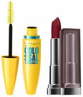 Maybelline New York Lip & Lash Combo: Volume Express Mascara Waterproof + Creamy Matte Divine Wine