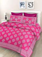 DIVIK CRAFTS Cotton Double Bed Cover (Pink)