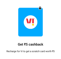 Recharge Vi mobile and get flat 5 cashback