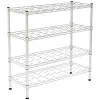 AmazonBasics 4-Tier Shelf Wine Rack Unit, Chrome.