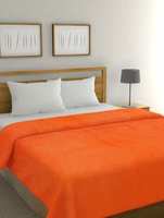 Raymond Home Solid Double Coral Blanket  (Polyester, Orange)
