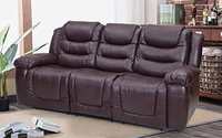 Royaloak Plaza Three Seater Recliner (Maroon)

