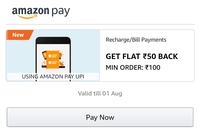 Recharge mobile & unlock offer flat 50 back on min.100 DTH Recharge / Bill Payment