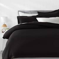 AmazonBasics Microfiber 3-Piece Quilt/Duvet/Comforter Cover Set - Queen, Black - with 2 pillow covers

