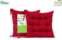 RECRON CERTIFIED Microfibre Solid Chair Pad Pack of 2 (Maroon)