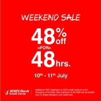 gasjeans weekend sale flat 48% off for 48 hours till 11th july also ICICI bank offer