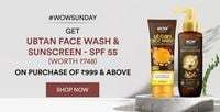 WOW Sunday -   Ubtan Face Wash + Sunscreen Matte Finish Spf 55 Worth ₹748 On Purchase Of ₹999 & Above. 