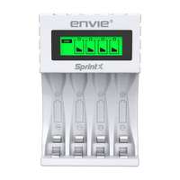 ENVIE Ultra Fast Charger ECR 11 MC | For AA & AAA Ni-mh Rechargeable Batteries | With LCD Display | 2000MA output current| Compatible with Power Banks | Car Charger | Laptop | Travel Adapter (White) (ECR 11 MC)