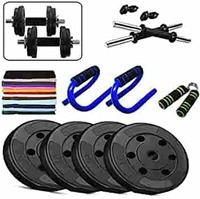 Aurion 12Kg(Combo-888) PVC Home Gym, Black