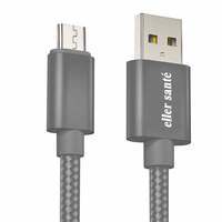eller santé® Swadesi Rugged Braided Nylon Micro USB Charging Cable for Android Phones (1 Meter, Silver)