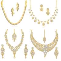 Sukkhi Sparkling Gold Plated Wedding Jewellery Austrian Diamond Set of 4 Necklace Combo for Women (SKR48715)

