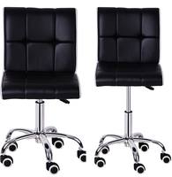 Da URBAN® Cadbury Height Adjustable Bar Stool Chair with Wheels (Black & White) (Set of 2)