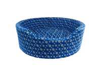 CHOOSTIX Bed, Dog & Cat EPE Foam Basket, Royal Round, Ultra Soft, Polka Dot, Blue, Small, 600 Gram