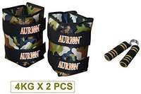 Aurion Wrist Ankle Weights Resistance Strength Training Exercise Bracelets Straps Gym, 1kg, 2kg, 3kg, 4 kg, 5kg, 6kg, 8kg, 10kg (4 kg x 2 = 8kg)