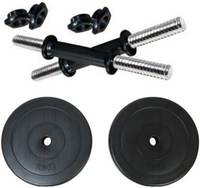 Prebook - 6KG PVC Black Dumbbell Plates With Dumbbell Rod Adjustable Dumbbell