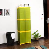 Cello Novelty Large Plastic Cupboard with Lock(Green and Yellow)