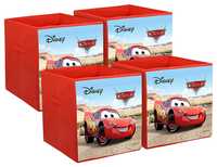 Fun Homes Disney Cars Print Non Woven Fabric 4 Pieces Foldable Large Size Storage Cube Toy,Books,Shoes Storage Box with Handle (Brown)

