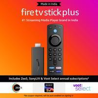 Fire TV Stick Plus (2021) + Free ZEE5, SonyLIV and Voot annual subscriptions  (Rs 500 Coupon)