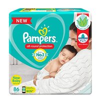 Pampers All round Protection Pants, New Born, Extra Small size baby diapers (NB,XS) 86 Count