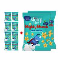 Slurrp Farm Healthy Snacks - Mighty Puff, Cheese and Herbs Flavour, 200g with Party Pack of 10