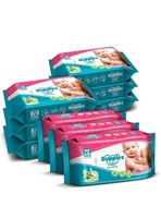 Supples Baby Wet Wipes with Aloe Vera and Vitamin E - 72 Wipes/Pack (Pack of 9)
