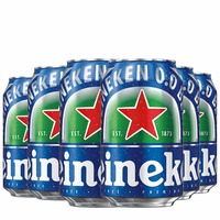 Heineken 0.0 % Non Alcoholic Lager Beer Zero Dot Zero Can - 6 Pack, 6 x 330 ml