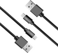 Loot - Ambrane ACM-1 1 m Micro USB Cable  (Compatible with Android Devices, Black, Pack of: 2)
