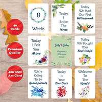 Apply 50 rs coupon - Production Partners Belly to Baby, Pregnancy Milestone Cards | 40 Cards | Pregnancy Memories | Pregnancy Keepsake | Modern Pregnancy Gift | 400 GSM Art Card