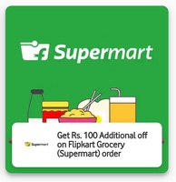 Flipkart Supermart Grocery Extra ₹100 Off on Grocery at 50 SuperCoins