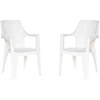 Supreme Turbo Super Plastic Chair (Milky White, Set of 2)