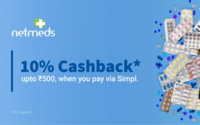 Get 10% cashback up to Rs.500 on your next Simpl transaction on Netmeds