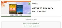 GET FLAT ₹50 BACK MIN ORDER: ₹350 on books [5th-9th Aug] [USER SPECIFIC]