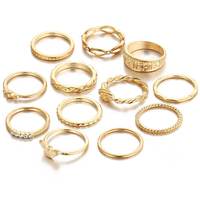 Set of 12 Midi Finger Rings for Girls & Women 