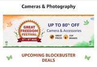 UPTO 80% off on Camera & accessories on - great freedom festival sale (5th -9th Aug) 