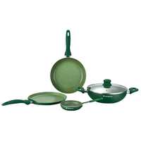 Wonderchef Valencia Aluminium Nonstick Cookware Set 5pc,Green