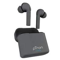 pTron Bassbuds Vista in-Ear True Wireless Bluetooth 5.1 Headphones with Deep Bass, IPX4 Water/Sweat Resistant, Passive Noise Cancelation, Voice Assistance & Earbuds with Built-in HD Mic (Dark Grey)