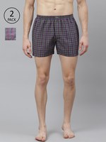 Roadster Men Pack of 2 Pure Cotton Checked Boxers 