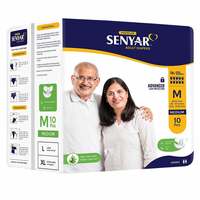 Senyar Unisex Adult Diaper with Aloe Vera & Super Lock Gel, Medium Waist Size (28" to 44" inches) - 10 Pieces