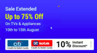 Flipkart TVs & Appliances Big Savings Days 10% Instant Savings with Citi & Kotak Bank Debit Cards, Credit Cards and EMI transactions