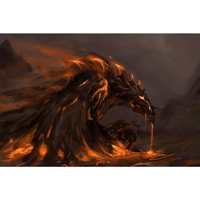 ArtzFolio Molten Rock Dragon Unframed Paper Poster 18inch x 12inch (45.7cms x 30.5cms)

