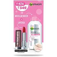 Garnier Micellar Pink, 125 ml with Maybelline Creamy Matte Lipstick Rich Ruby, 3.9 g

