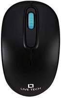 Live Tech Wireless Mouse, Silent Buttons, 2.4 GHz with USB Mini Receiver, 1600 DPI Optical Tracking, 18-Month Battery Life, Ambidextrous PC/Mac/Laptop - Note(Black)