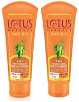 Lotus Herbals Safe Sun 3-In-1 Matte Look Daily Sunblock Cream SPF 40 | 100g and Lotus Herbals Safe Sun 3-In-1 Matte Look Daily Sunblock SPF-40, 50g