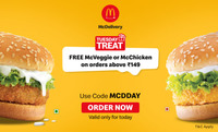 Mcdelivery - Free Mcveggie / McChicken on orders above Rs 149