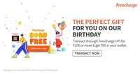 FREE ₹50 Freecharge Wallet Cashback on recharges & bill payments of min ₹100 via Freecharge UPI (new customer)