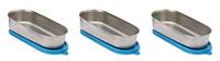 Signoraware Flat Container Oval Steel Container with lid, Set of 3, 650ml+650ml+650ml, Blue