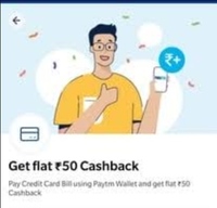Paytm - 50 cashback on Credit card bill payment of 7500