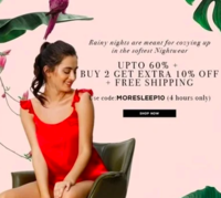Zivame Monsoon sale : upto 60% off + extra 10% off on buying 2items + free shipping 