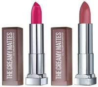 Maybelline New York Color Sensational Creamy Matte Lipstick, 680 Mesmerizing Magenta, 3.9g and Maybelline New York Color Sensational Creamy Matte Lipstick, Chilli Nude, 3.9g