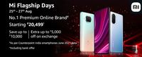 Mi Flagship Days Upto 10,000 Off + Extra Upto 5000 Off On Exchange + Up to 3000 Off On Sbi Credit Card + Free Screen Replacement